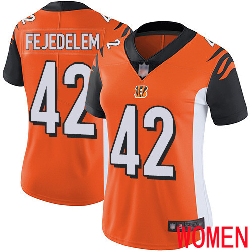 Cincinnati Bengals Limited Orange Women Clayton Fejedelem Alternate Jersey NFL Footballl 42 Vapor Untouchable